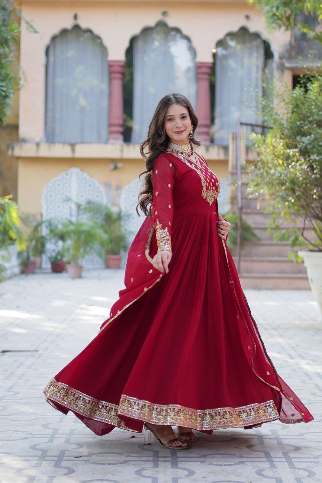 Women Premium Party Wear Gown With Dupatta Set