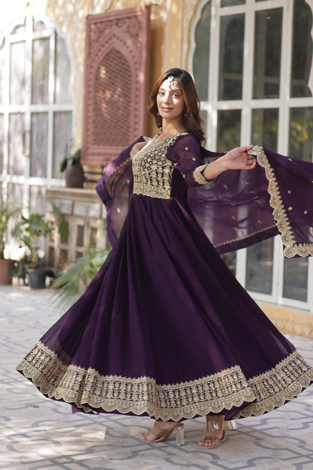 Women Premium Party Wear Gown With Dupatta Set