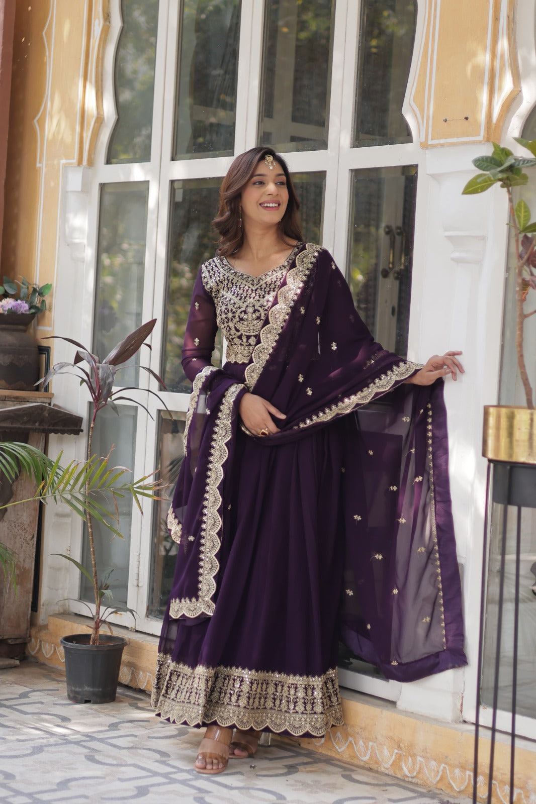 Women Premium Party Wear Gown With Dupatta Set