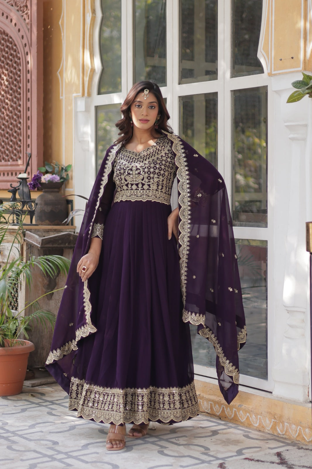 Women Premium Party Wear Gown With Dupatta Set