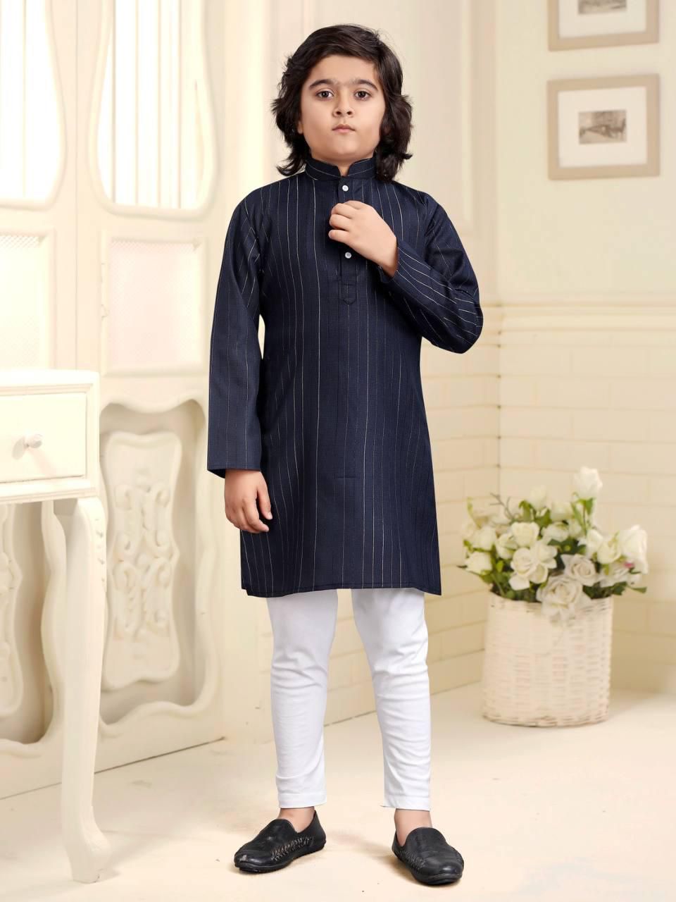 Kids Pure Cotton Kurta With Pyjama Set