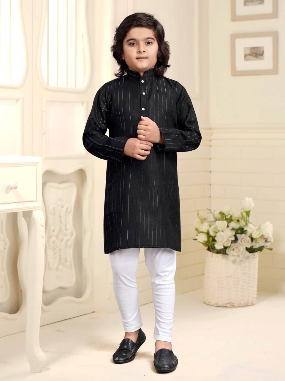 Kids Pure Cotton Kurta With Pyjama Set