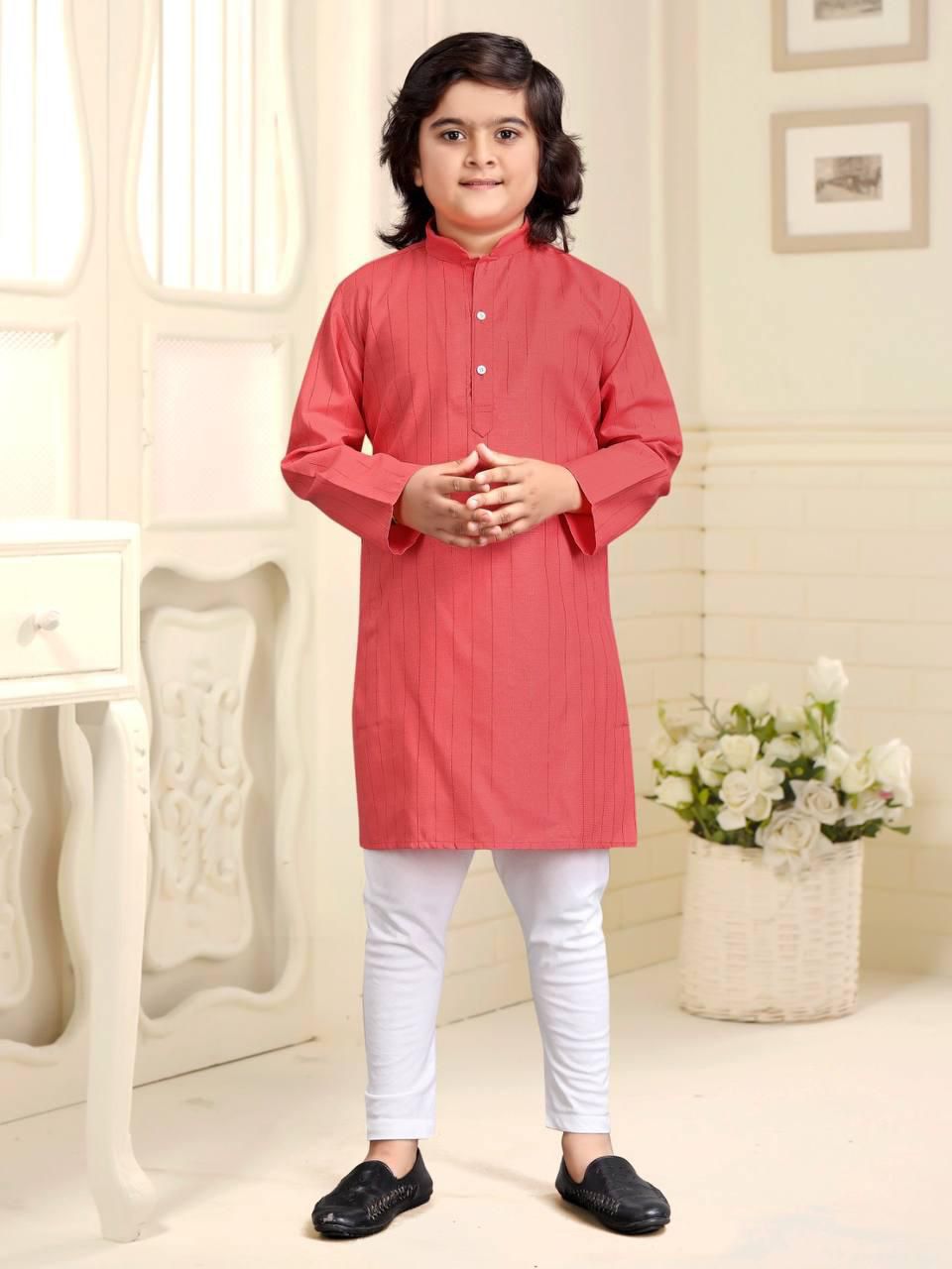 Kids Pure Cotton Kurta With Pyjama Set