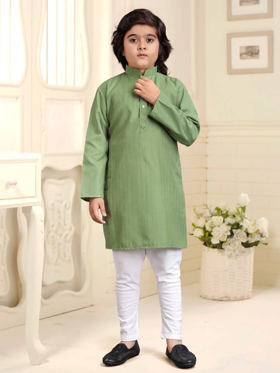 Kids Pure Cotton Kurta With Pyjama Set