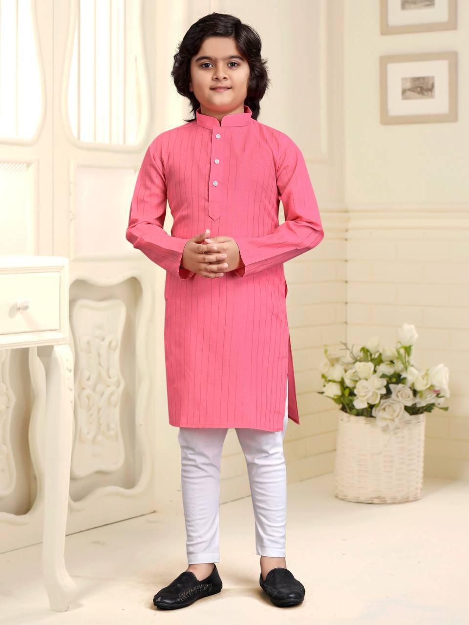 Kids Pure Cotton Kurta With Pyjama Set