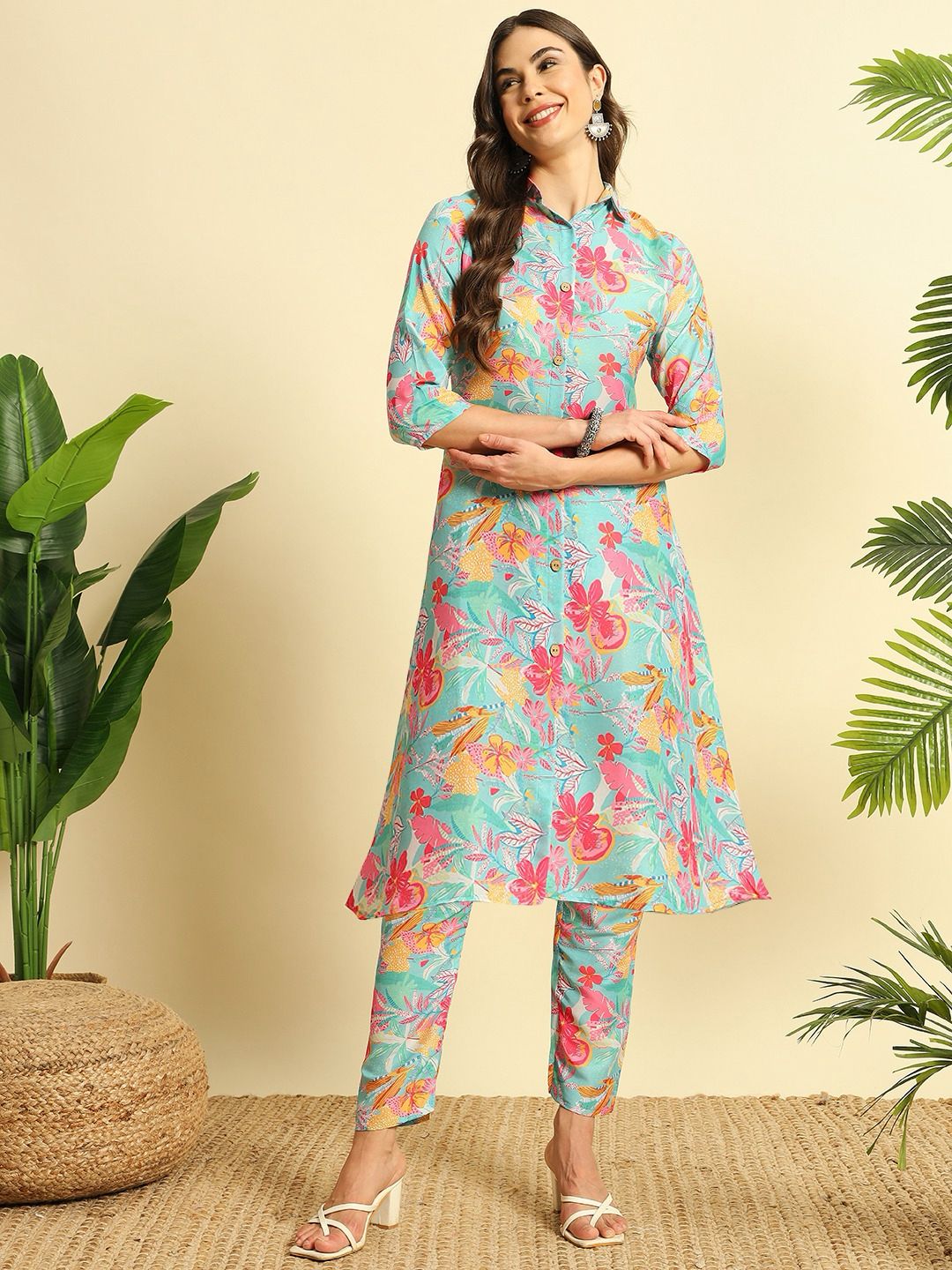 Women Printed Cotton Cord Set