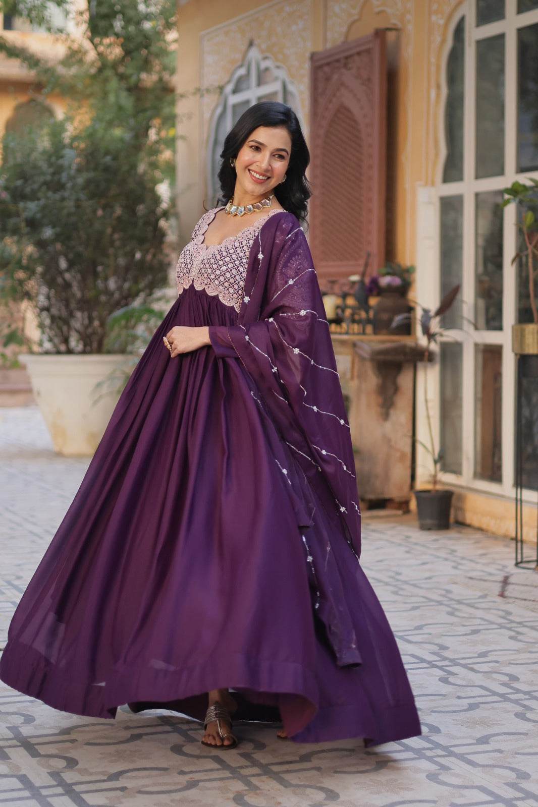 Women Premium Party Wear Gown With Dupatta Set