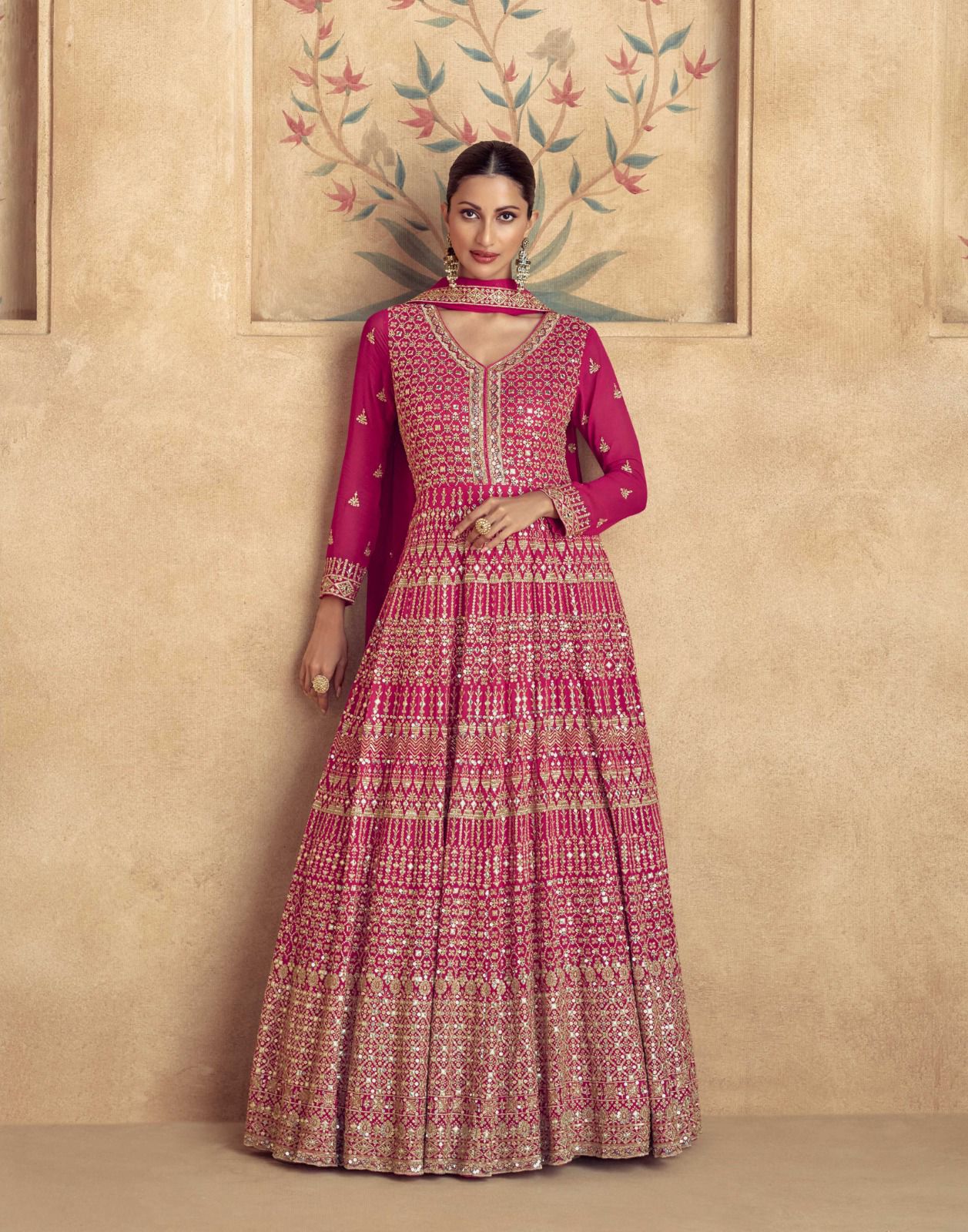 Ashirwad Creation Maharani Anarkali Gown With Embroidery Sequence Work