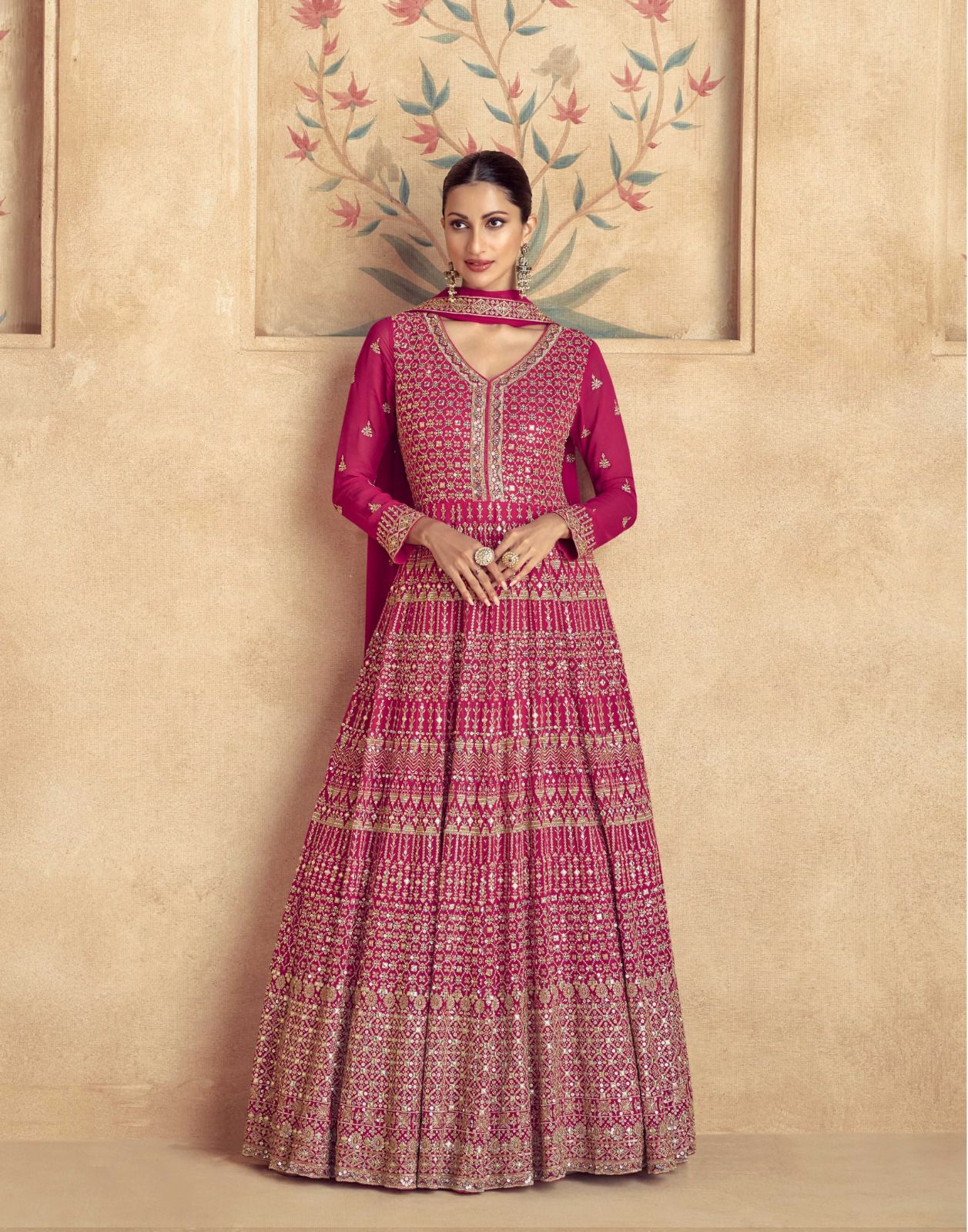 Ashirwad Creation Maharani Anarkali Gown With Embroidery Sequence Work