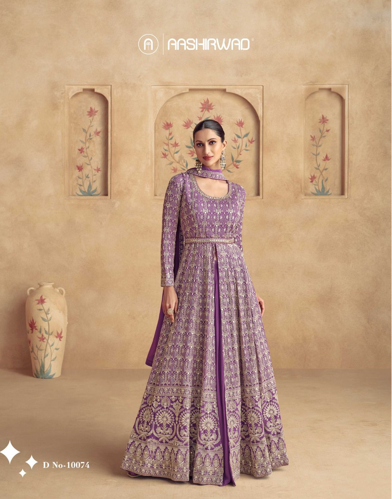 Ashirwad Creation Maharani Anarkali Gown With Embroidery Sequence Work