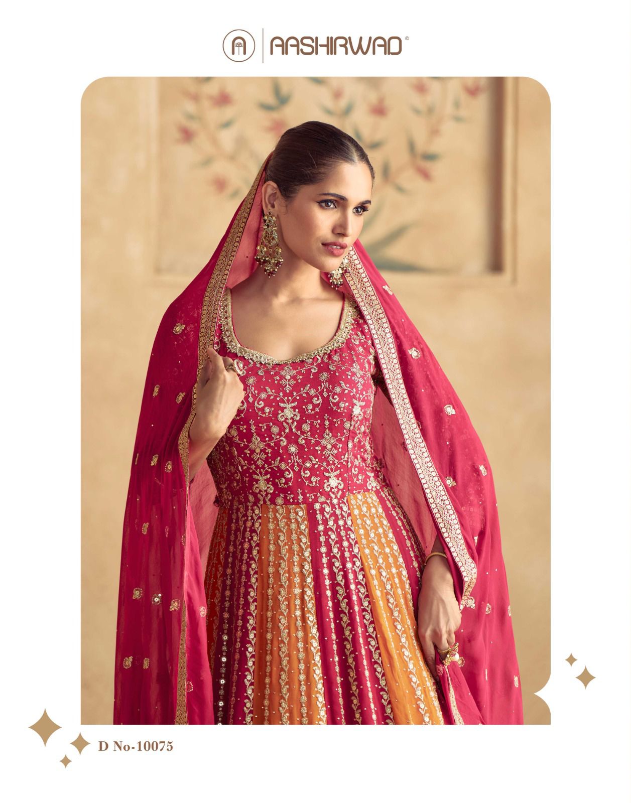 Ashirwad Creation Maharani Anarkali Gown With Embroidery Sequence Work