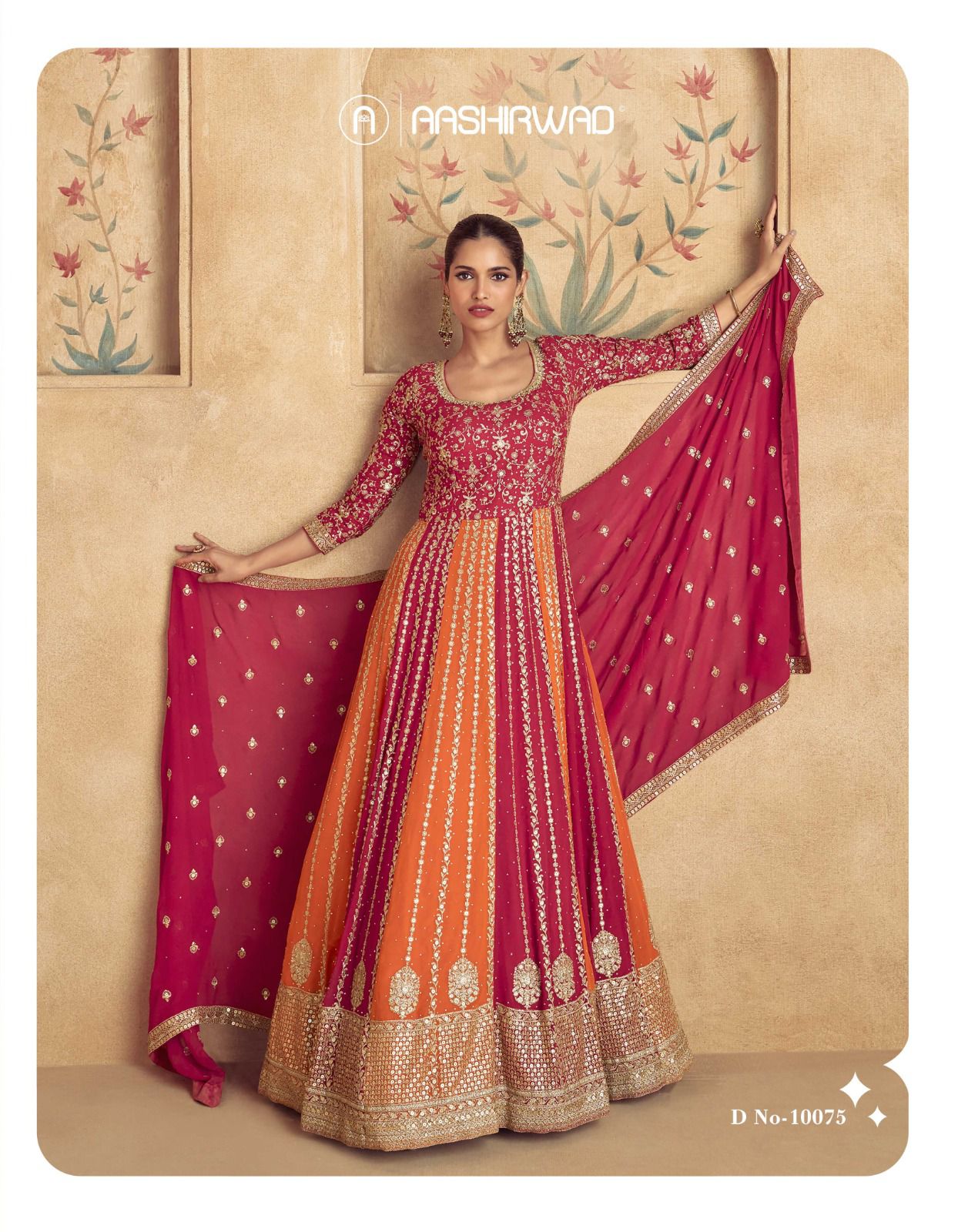 Ashirwad Creation Maharani Anarkali Gown With Embroidery Sequence Work