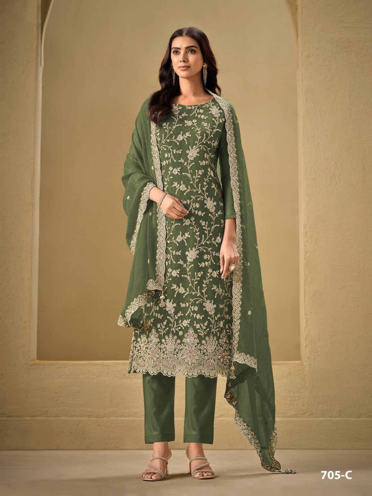 Women Vipul Aviana Salwar Kameez Suit With Embroidery Sequence Work