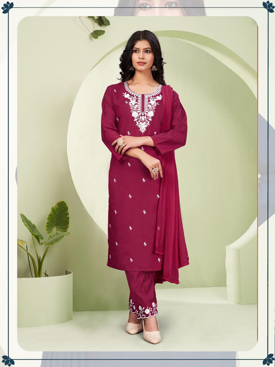 Women Office Wear Kurta Set With Dupatta