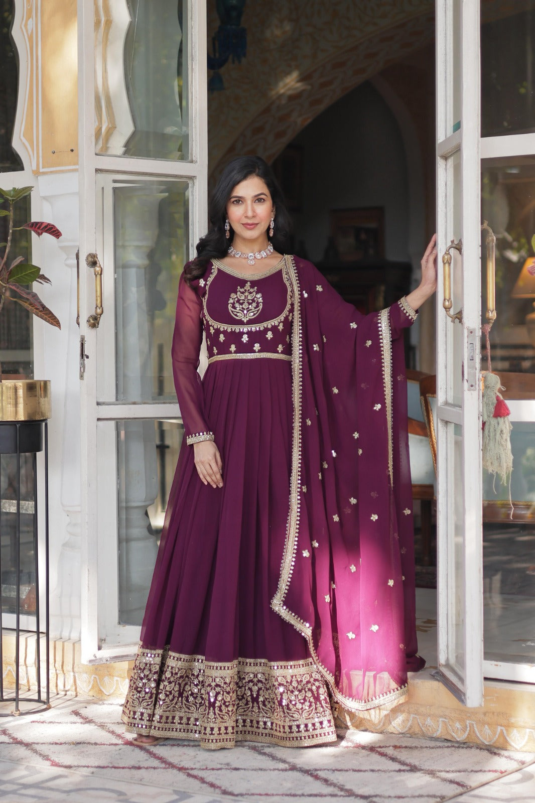 Women Premium Party Wear Gown With Dupatta Set