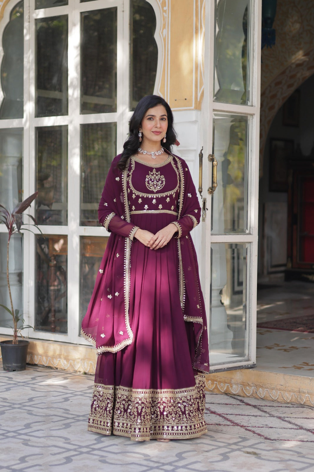 Women Premium Party Wear Gown With Dupatta Set