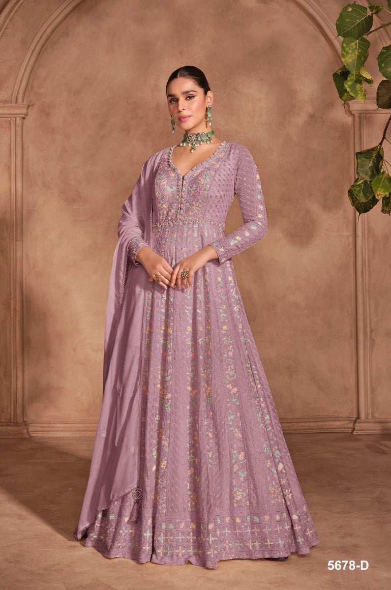 Women Semi Stitched Premium Anarkali Gown With Dupatta Set