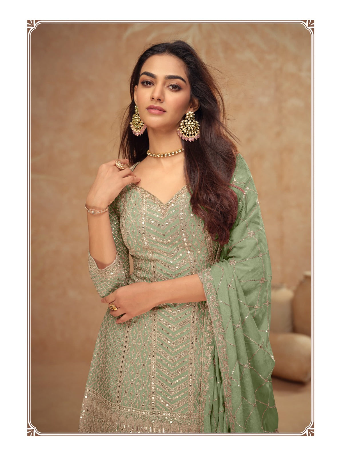 Gulkayra Designer Fully Stitched Palak Sharara Suit