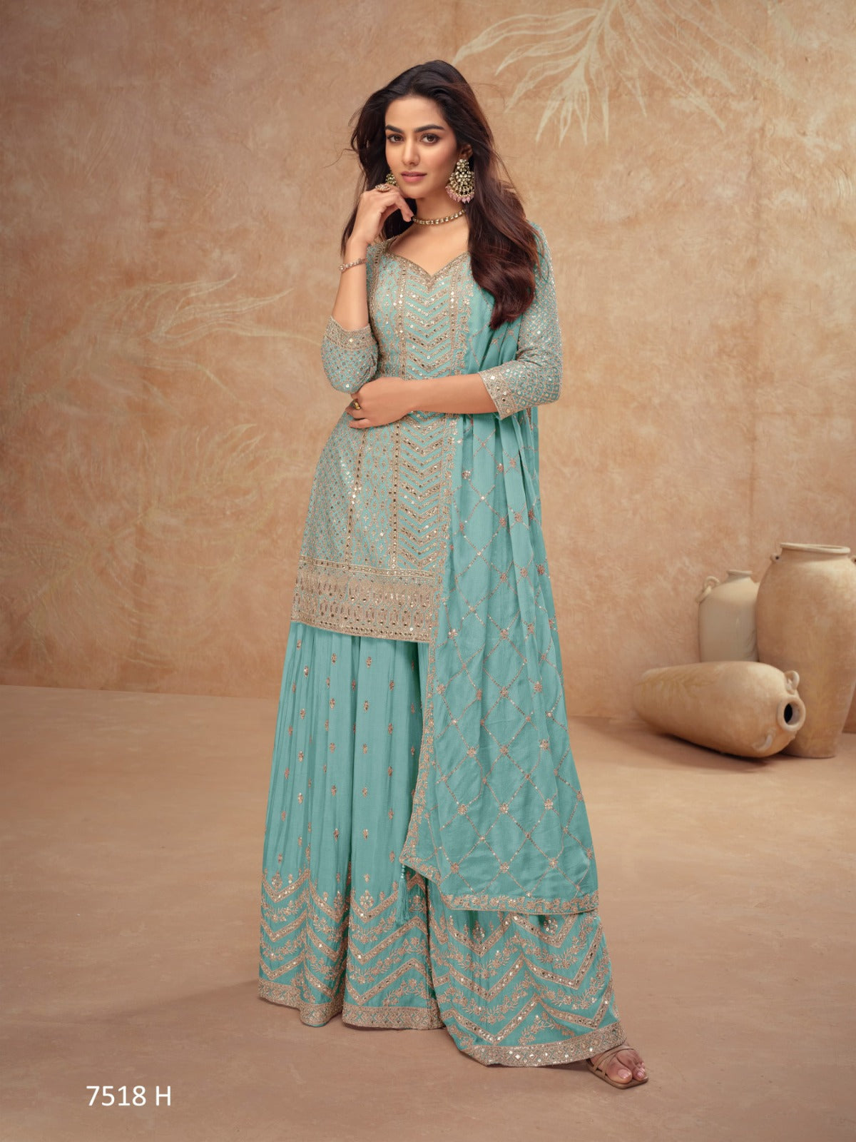 Gulkayra Designer Fully Stitched Palak Sharara Suit