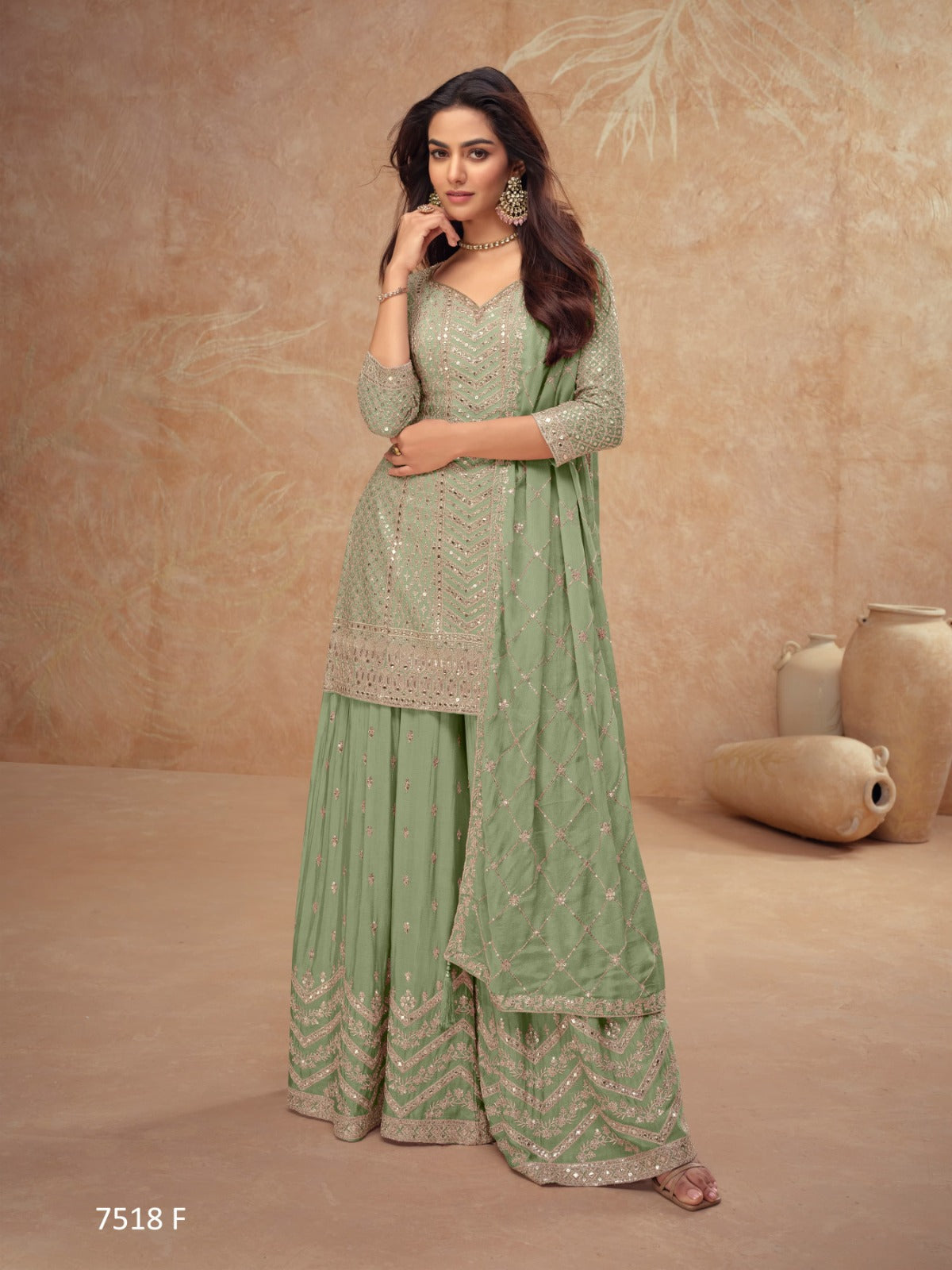 Gulkayra Designer Fully Stitched Palak Sharara Suit