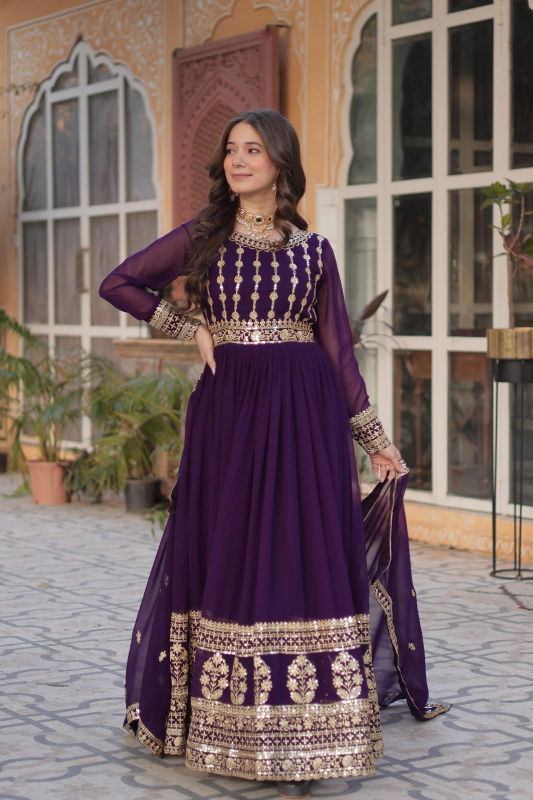 Women Premium Party Wear Gown With Dupatta Set