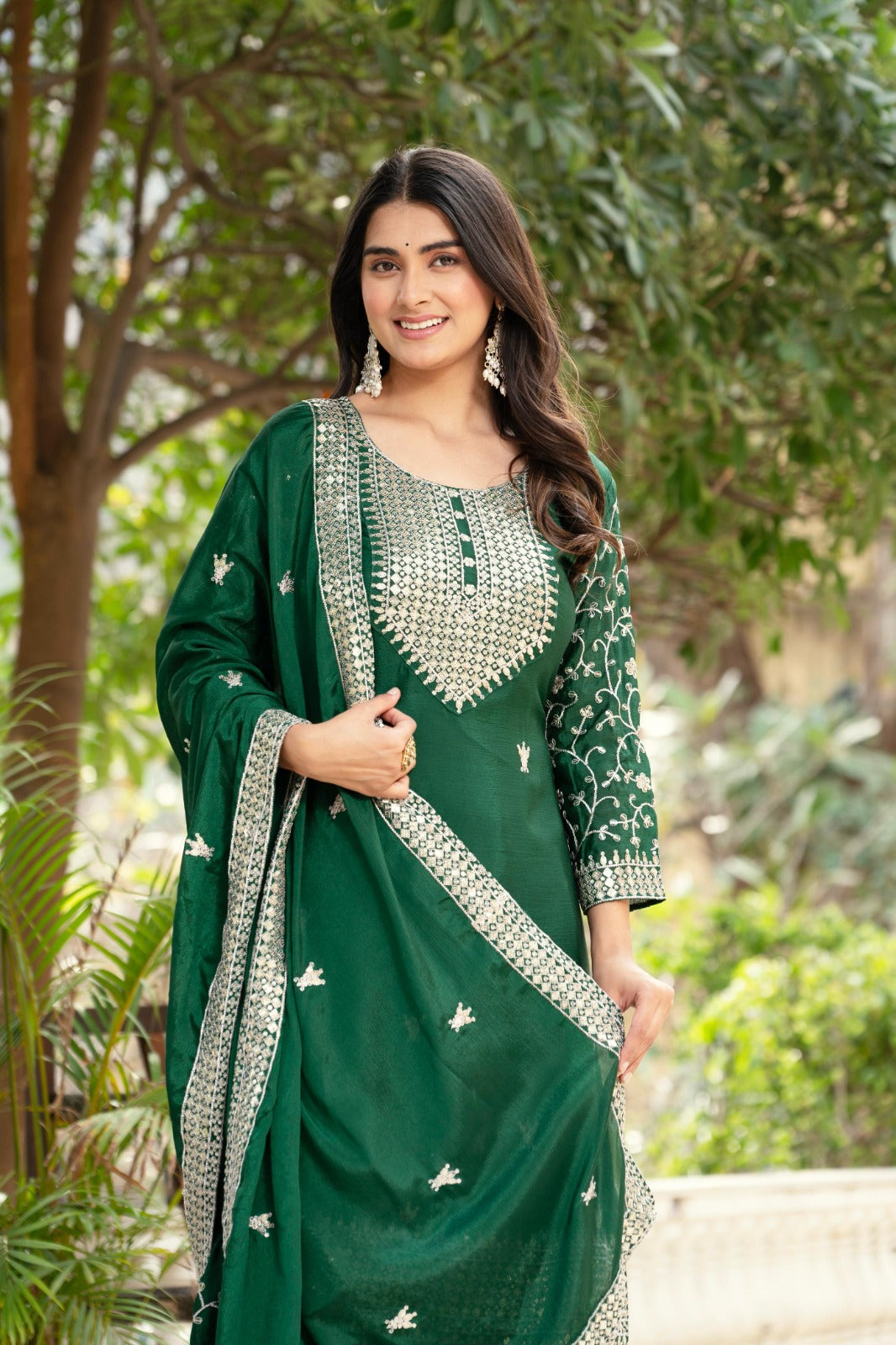 Women Channon Designer Sharara Suit Set With Dupatta