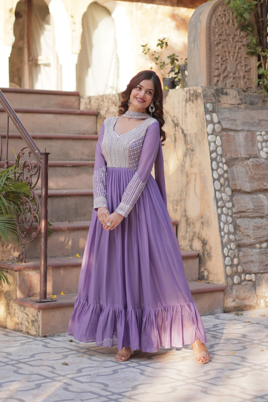 Women Premium Party Wear Gown With Dupatta Set