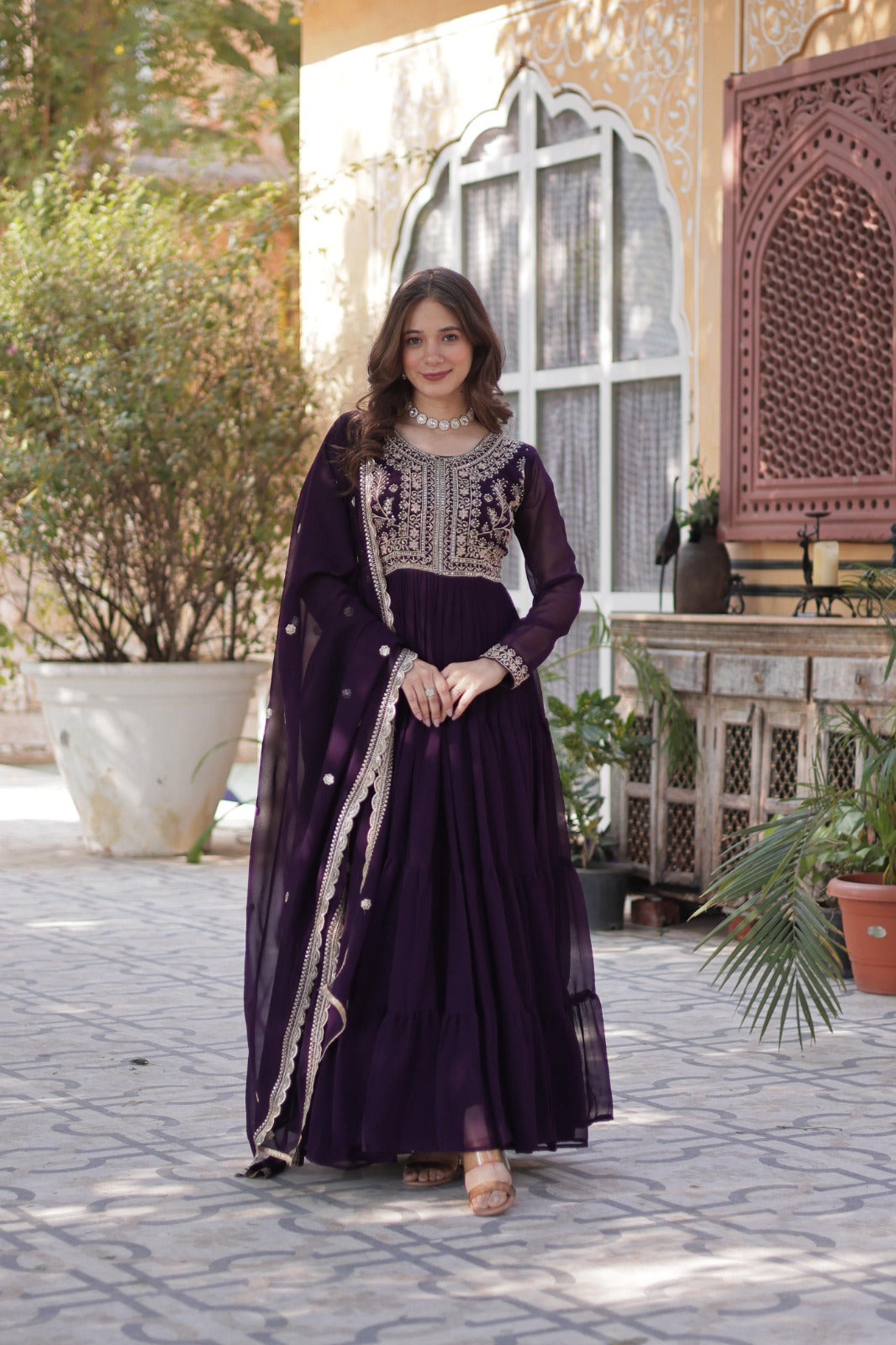 Women Premium Party Wear Gown With Dupatta Set