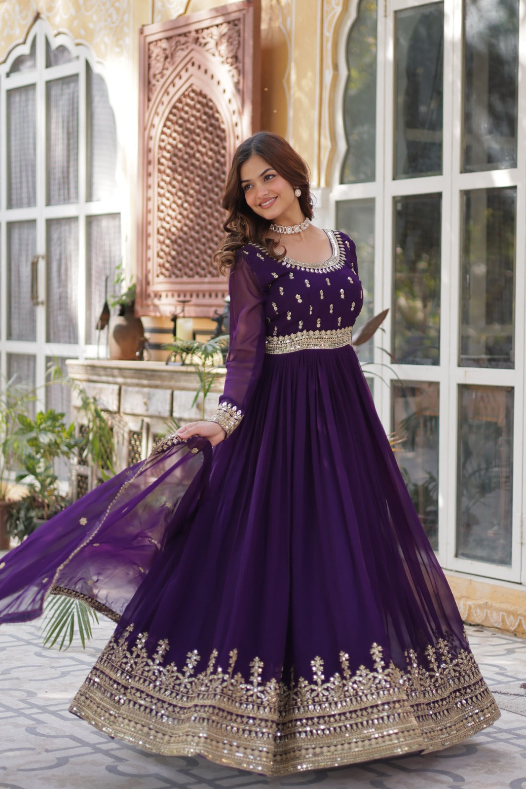 Women Premium Party Wear Gown With Dupatta Set