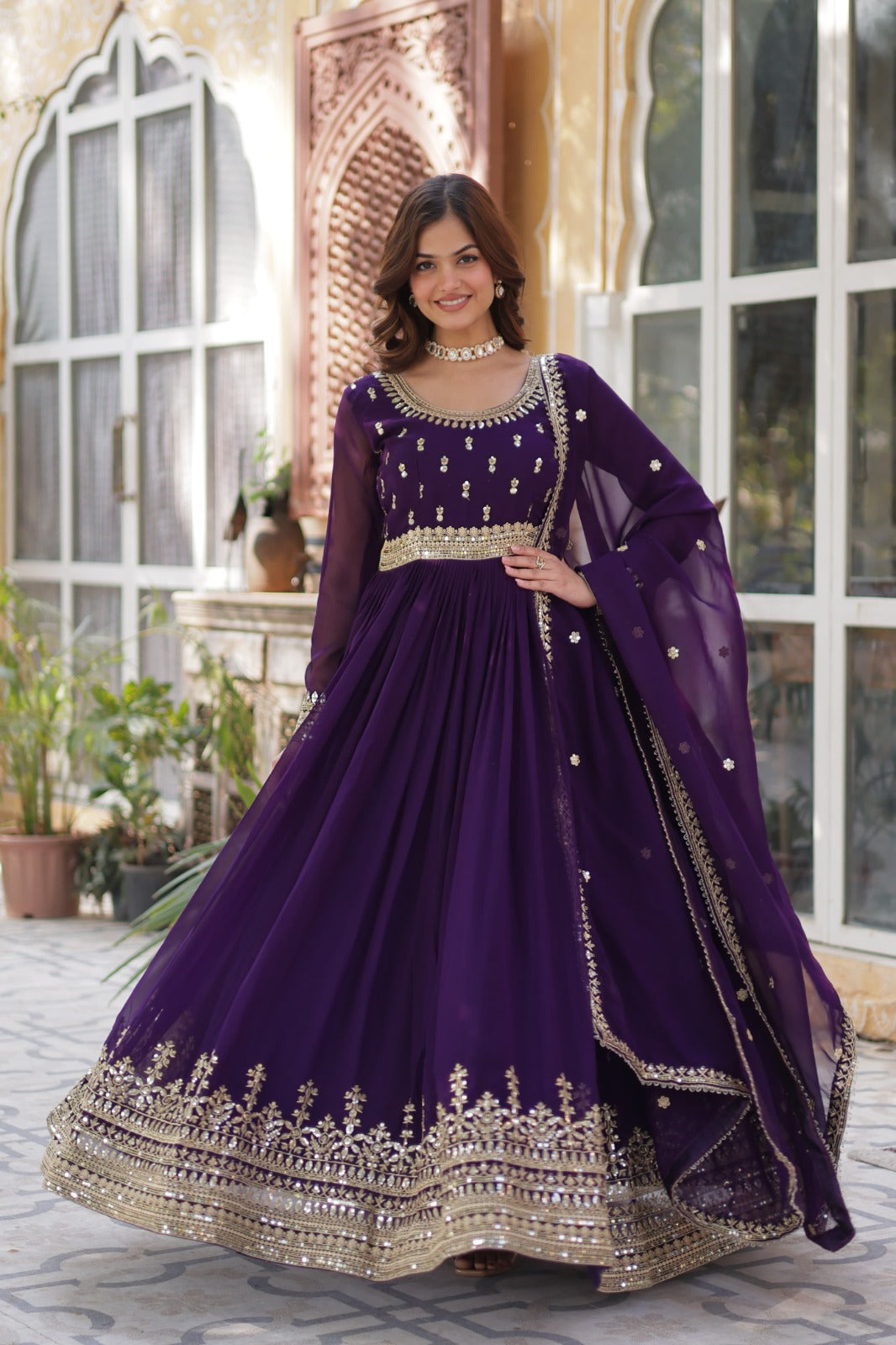 Women Premium Party Wear Gown With Dupatta Set