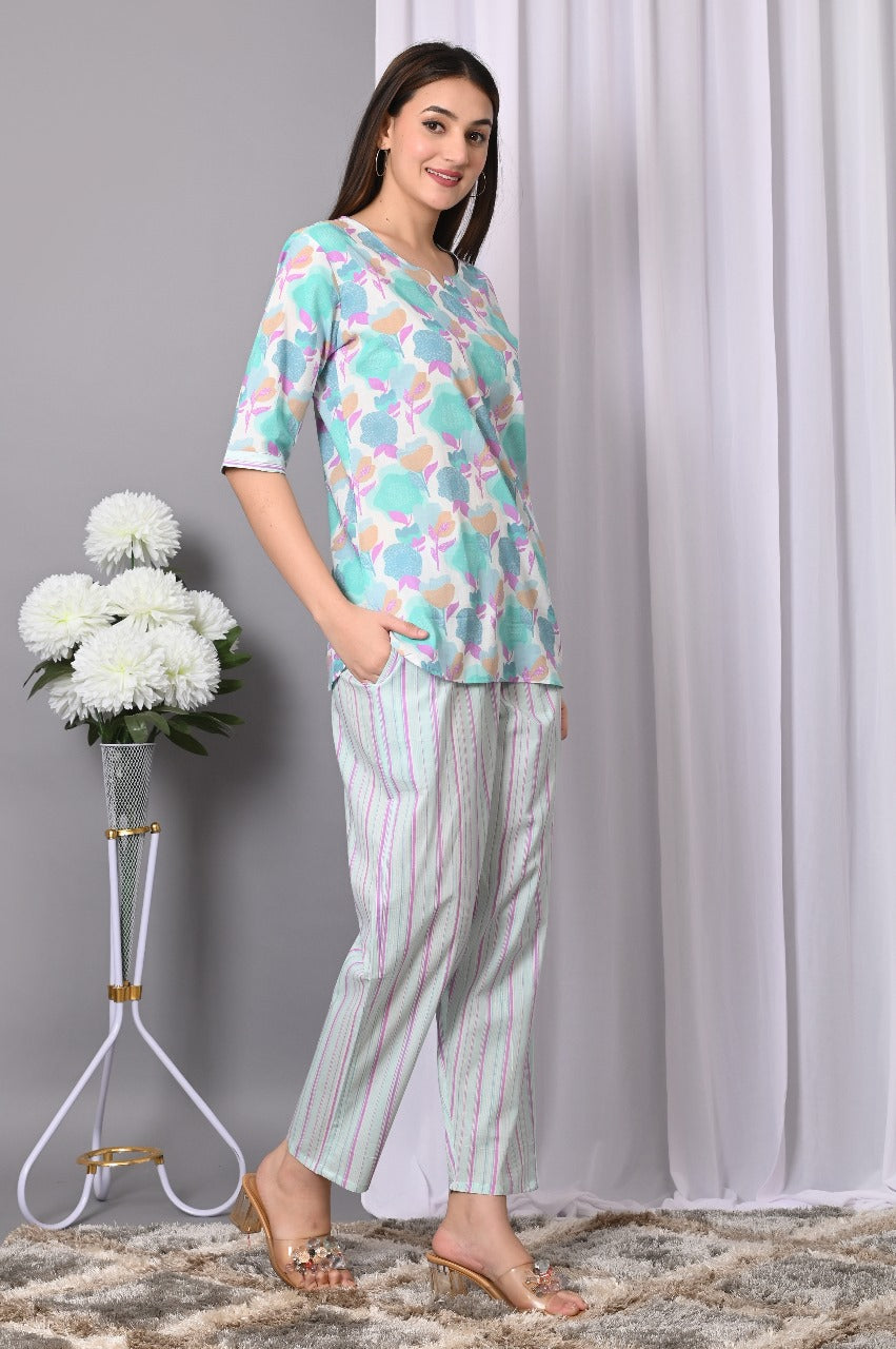 Women Cotton Cambric Cord Set