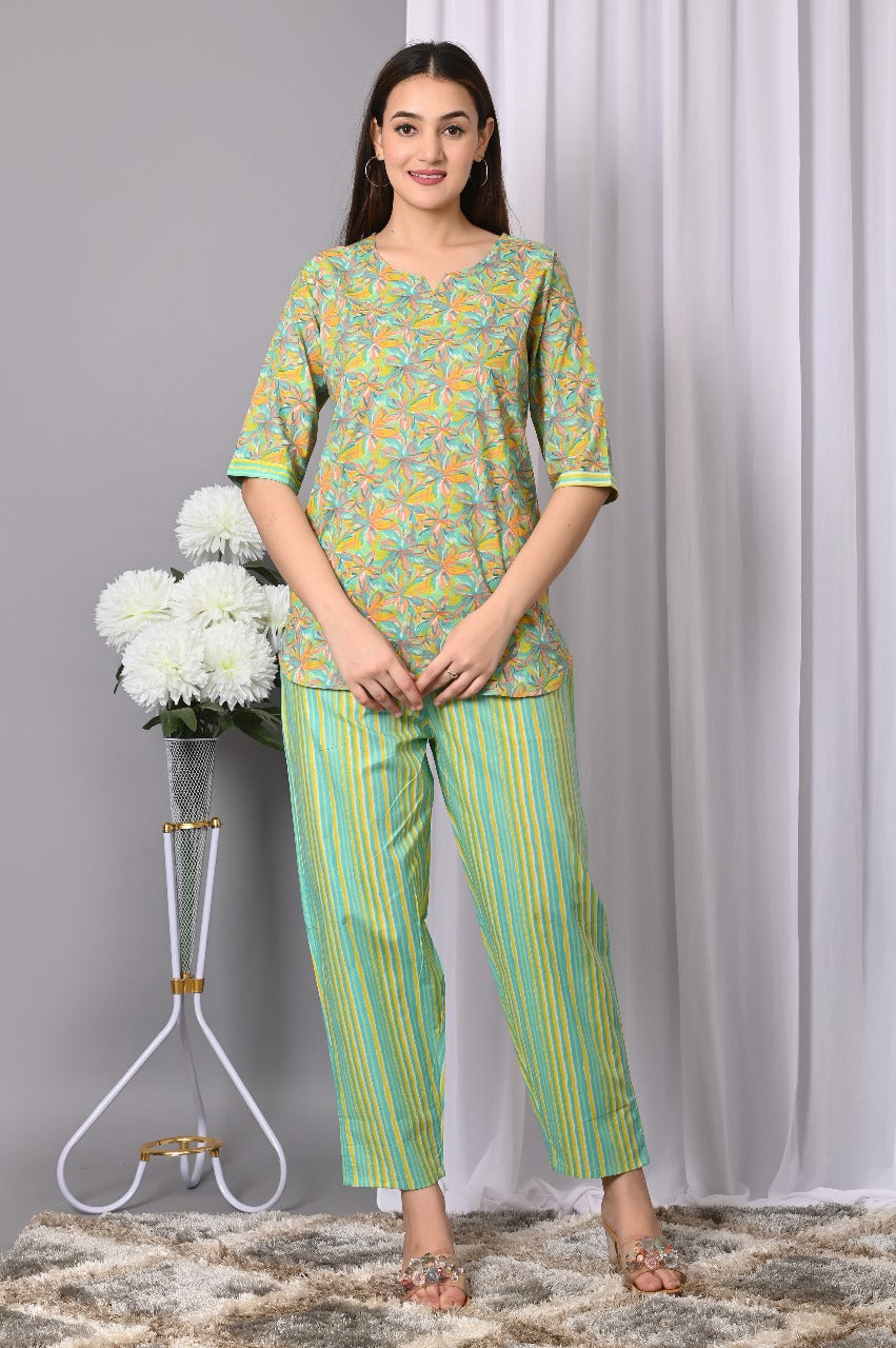 Women Cotton Cambric Cord Set