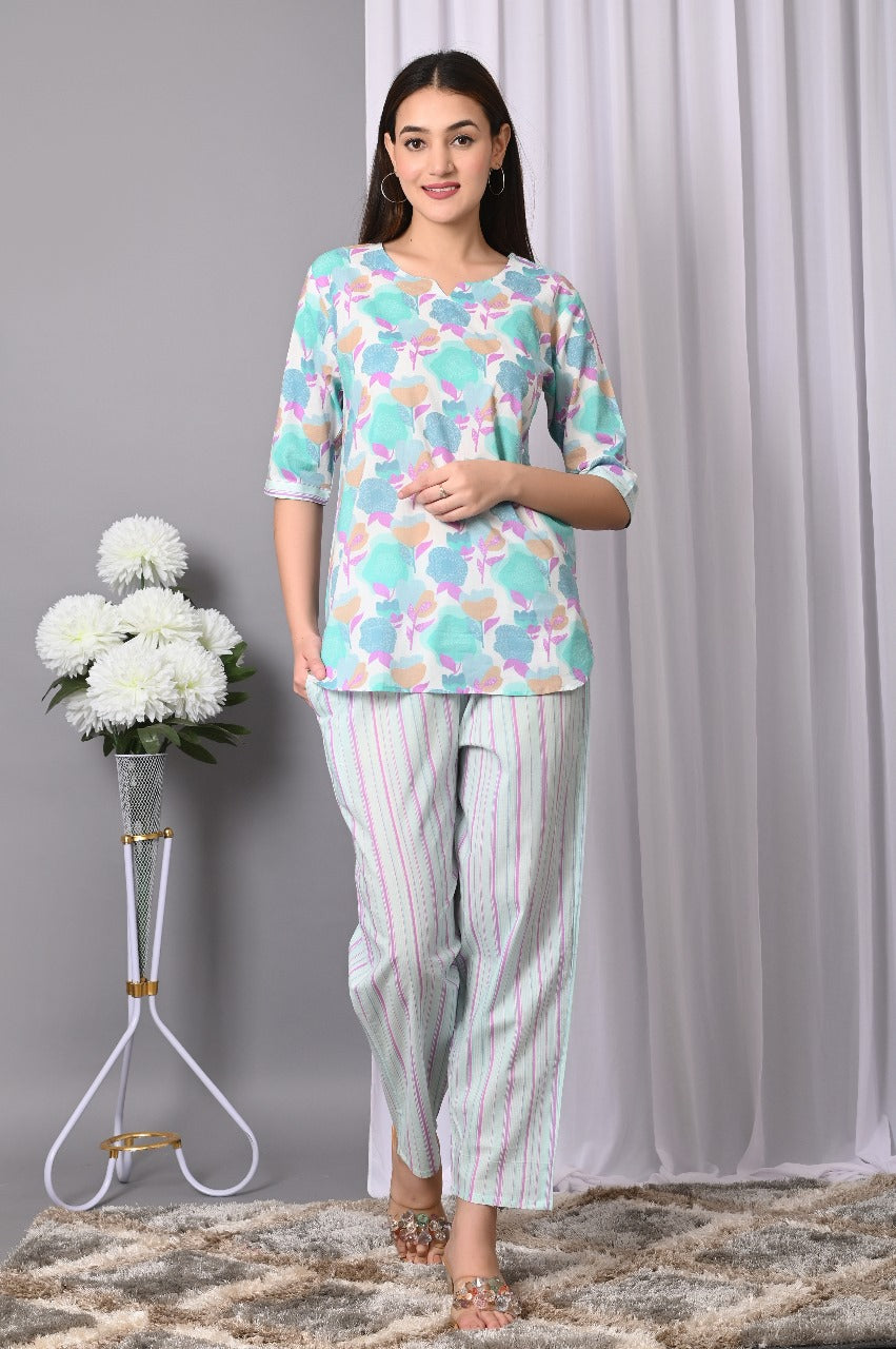 Women Cotton Cambric Cord Set